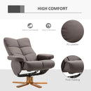 Brown Swivel Recliner Armchair with Ottoman and Storage Footstool