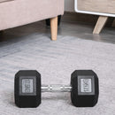 Black Rubber Hex Dumbbell Set - 35kg Total Weight