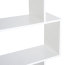 White Wooden S-Shaped 6-Shelf Room Divider Bookcase