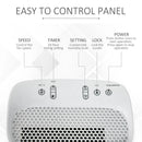 White 12L/Day Dehumidifier with Continuous Drainage, 2.5L Tank, Timer & Humidity Display
