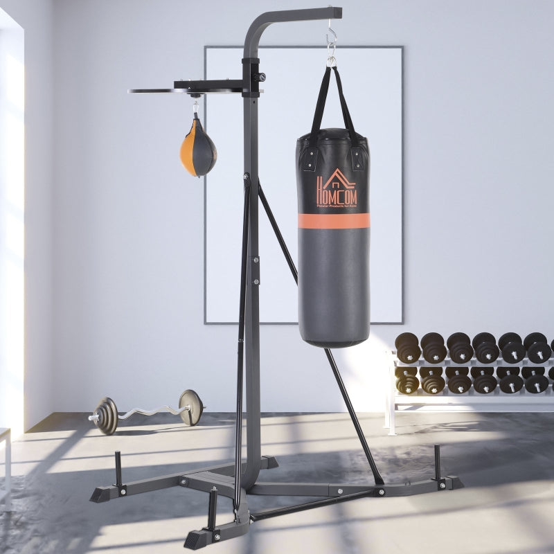 Black Freestanding Boxing & Speed Ball Station