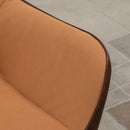 Velvet Armchair with Golden Steel Legs, Light Brown