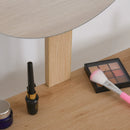 Oak Dressing Table with Drawer and Mirror - Height Adjustable