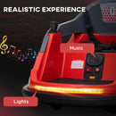 Red 360° Spin Electric Bumper Car for Kids 1.5-5 Years