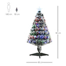 3ft Pre-lit Snow Xmas Tree with Colourful LED Lights, Green & White