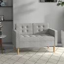 Light Grey 2 Seater Tufted Sofa with Hidden Storage