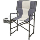 Grey Folding Camping Chair with Cooler Bag Table