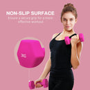 Hexagonal Pink Dumbbell Set - 2 x 3kg Weights for Home Gym