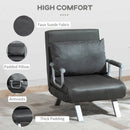 Dark Grey 4-in-1 Foldable Sofa Bed Chair with Pillow