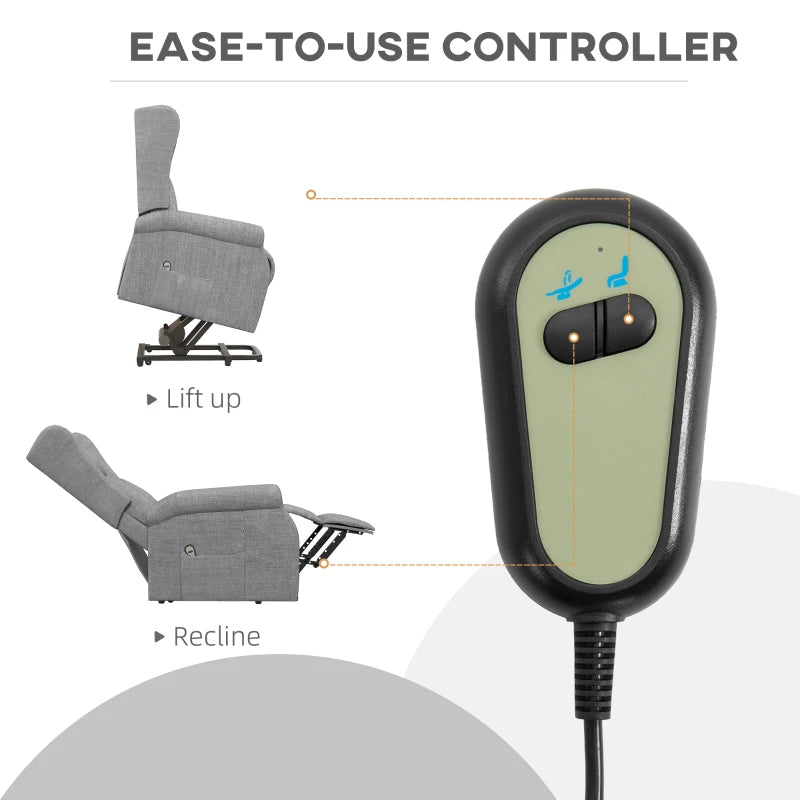 Grey Electric Power Lift Recliner Chair for Elderly with Remote Control