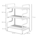 White 3-Tier Printer Stand with Storage Shelves, 55 x 40 x 77cm