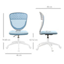 Blue Mesh Office Chair with Swivel Wheels