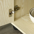 Oak Tone Kitchen Microwave Cart with Cabinet and Locking Wheels