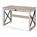 Modern Natural Writing Desk with Drawer - Home Office Workstation 112x51x76cm