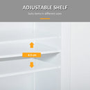 White Bathroom Storage Cabinet with Drawers and Adjustable Shelf