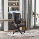 Brown Faux Leather Office Chair with Adjustable Height and Swivel Wheels