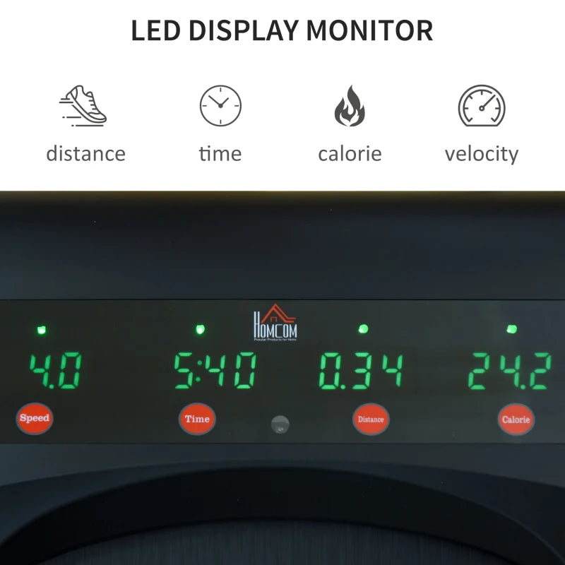Foldable Walking Treadmill - Black, LED Display, Remote Control