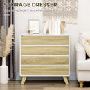 4-Drawer White and Natural Storage Chest, 80x40x79.5cm