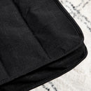 Black Wooden Reclining Lounge Chair with Adjustable Footrest & Cushion