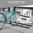 Black Bike Parking Rack for Floor or Wall Mount - 6 Racks, 179L x 33W x 27H