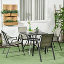4-Piece Stacking Rattan Garden Seat Set - Mixed Grey