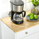 White Kitchen Storage Sideboard with Solid Wood Top