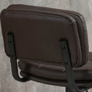 Brown Swivel Bar Stools Set of 2 - Adjustable Height Dining Chairs with Footrest