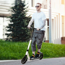 Blue Folding Kick Scooter with Adjustable Height and Dual Brake