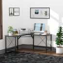 Black L-Shaped Corner Desk for Home Office, Space-Saving Workstation, 150x150x76cm
