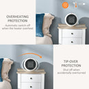 Compact Ceramic Electric Heater - 2 Heat Settings, Adjustable Temperature - White