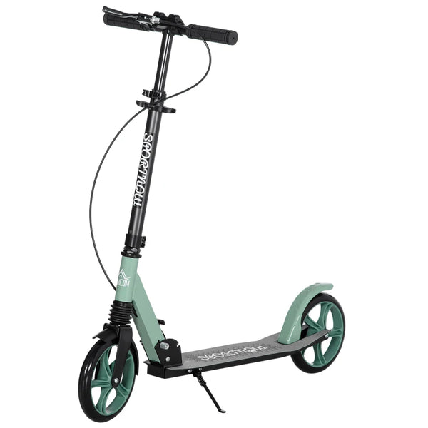 Foldable Kick Scooter for Teens - Black, Adjustable Handlebar, Dual Brake System