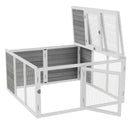 Grey 48 Inch Rabbit Hutch with Openable Roof