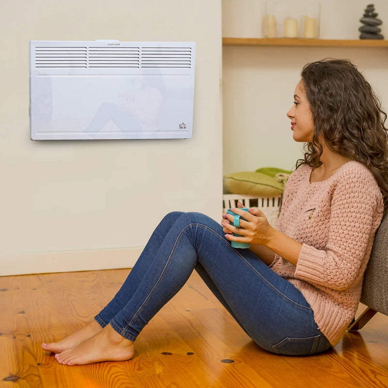 White Electric Convector Heater with 2 Heat Settings