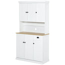 Modern White Kitchen Storage Cabinet with Countertop, Drawer, and Doors