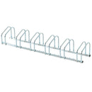 Silver Bike Storage Rack - Wall/Floor Mount, Locking, 6 Racks, 179L x 33W x 27H