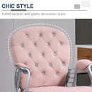 Velvet Pink Swivel Office Chair with Adjustable Height and Wheels