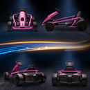 24V Pink Electric Kids Go Kart with 2 Speeds, Ages 8-12