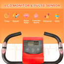 Red Foldable 2-in-1 Exercise Bike with 8-Level Magnetic Resistance