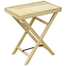 Wooden Garden Table - Natural Wood Finish, 44 x 68cm