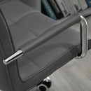 Grey PU Leather Office Desk Chair with Swivel Wheels