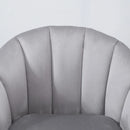Grey Velvet Accent Armchair with Solid Wood Legs