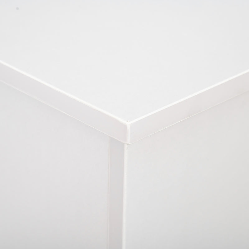 White Wooden Storage Bench with Lid