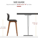 Modern Black PU Leather Bar Stools Set of 2 with Wooden Frame