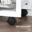 Black Rolling Kitchen Island Cart with Spice Racks & Drawers