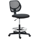 Black Ergonomic Mesh Standing Desk Chair with Adjustable Footrest
