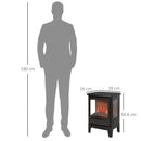 Black Electric Fireplace Heater with Adjustable Flame