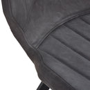 Grey PU Leather Dining Chairs Set of 2 with Steel Frame
