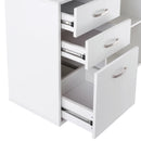 White L-Shaped Corner Desk with Drawers and Storage Shelves
