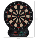 Electronic Hanging Dartboard Set - LED Score Display - 27 Games - 202 Variations - 12 Soft Tip Darts - Black