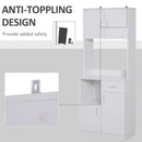 White Tall Kitchen Storage Cabinet with Doors and Shelves